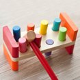 thumbnail image 1 of Bench Wooden Toy with Mallet hammering Block Punch and Drop Instruments, 1 of 5
