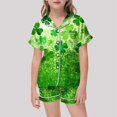 thumbnail image 2 of Pyjama Imprimé pour Filles St. Patrick's Day, Haut à Manches Courtes avec Boutons et Shorts, Ensemble de Pyjama pour la Maison, 2 of 4