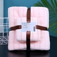 thumbnail image 2 of VogueV Coral Fleece Bath Towel Set - Luxury Spa-Grade 35x70 Inch Pink 1, 2 of 8