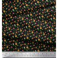 thumbnail image 3 of Soimoi Black Rayon Fabric Leaves,Insect & Floral Artistic Decor Fabric Printed BTY 42 Inch Wide, 3 of 3