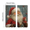 thumbnail image 2 of Hearth & Gear Santa Curtains Home Suitable For Living Rooms Rural Style Winter Scenery Cute Santa Printed Pole Curtains Translucent Travel Window Curtain Shower Curtain Cute Glitter Curtains for, 2 of 4
