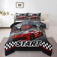 thumbnail image 1 of Erosebridal Fast Car Comforter Sets Queen Size For Teens,Sport Car Bedding Queen Comforter Set,Geometric Plaid Room Decorative,Reversible,Ultra Soft,3-Piece, 1 of 8