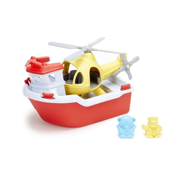 Green Toys Rescue Boat And Helicopter