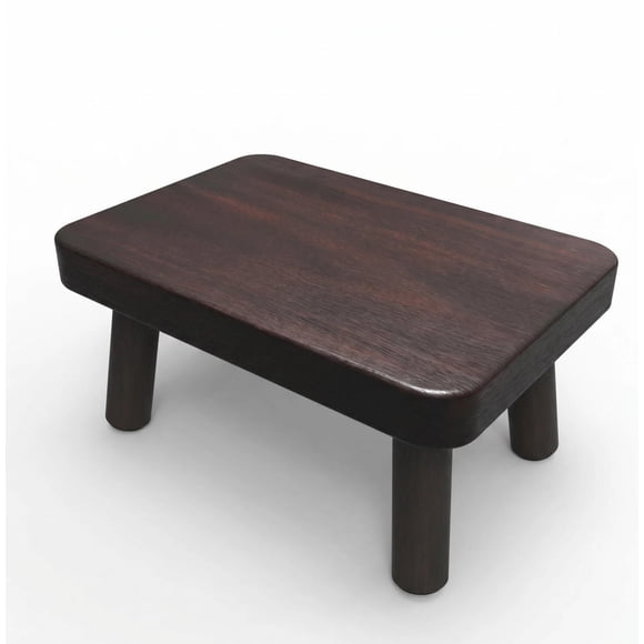 MEHOOM Wooden Step Stool for Adults and Kids, Heavy Duty Foot Stool with 500 lbs Capacity, Non-Slip Step Stool for Bedroom, Kitchen, Bathroom (Rustic Brown)