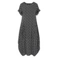 thumbnail image 1 of Kcodviy Femmes Décontracté à Pois Adolescente Robes Décontractées Imprimé Manches Courtes Col Rond Longues Robes pour Femmes Col Robe Maxi, 1 of 1