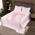 thumbnail image 2 of Erosebridal Cartoon Initial V Coverlet Set Queen, Kawaii Ribbon Bedding Set, Teens Princess Decor, 2 of 5