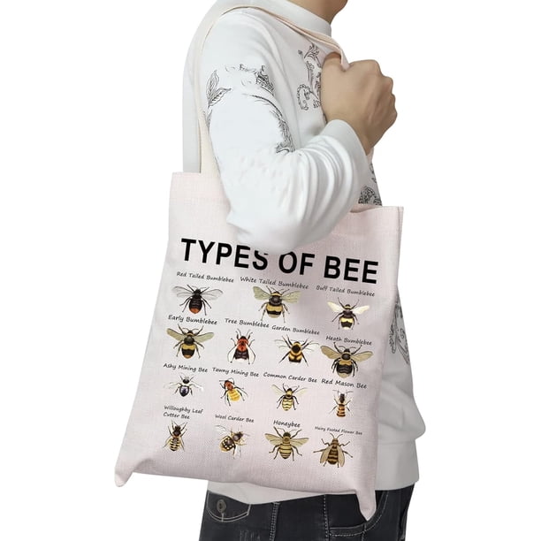JYTAPP Bee Lover Gifts Canvas Tote Bag - Honey Bee Theme Shoulder