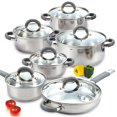 thumbnail image 1 of Cook N Home 02410 Stainless Steel 12-Piece Cookware Set Silver, 1 of 5
