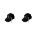thumbnail image 3 of Thinsony Hip Hop Baseball Cap With Ring Decor For Stylish Look Cotton Ring Baseball Hat Fits All Head Shape Comfortable Ring Black 2Set, 3 of 6