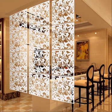 Butterfly flower hanging screen curtain room divider partition wall White 4PCS