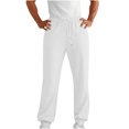 thumbnail image 1 of aohooy Men's Fleece Elastic Bottom Jogger Sweatpants - Drawstring Workout Track Running Gym Athletic Pants with Pockets White,XXXL, 1 of 8