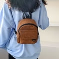 thumbnail image 4 of Mini Backpack - Ins Cute OL Commuting Bag with Adjustable Shoulder Strap and Corduroy Texture, 4 of 6