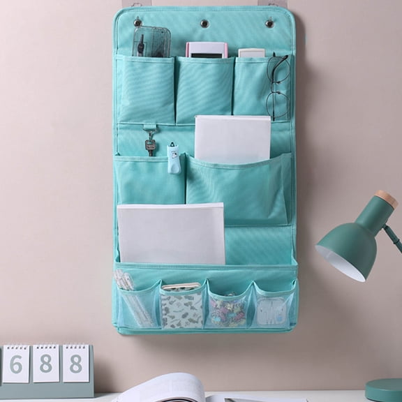 EGNMCR Sac de Rangement Suspendu pour la Maison, Accessoires de Salle de Bain Mur Porte Arrière Armoire Dortoir Organisateur Tissu Accessoires de Cuisine Sac de Rangement Multifonction avec 3 Pcs Adhes Aile Aile
