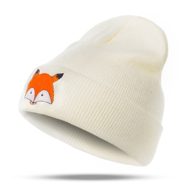 Baby Knit Hat Soft Cotton Fox Stretchy Cap Infant Warm Cap