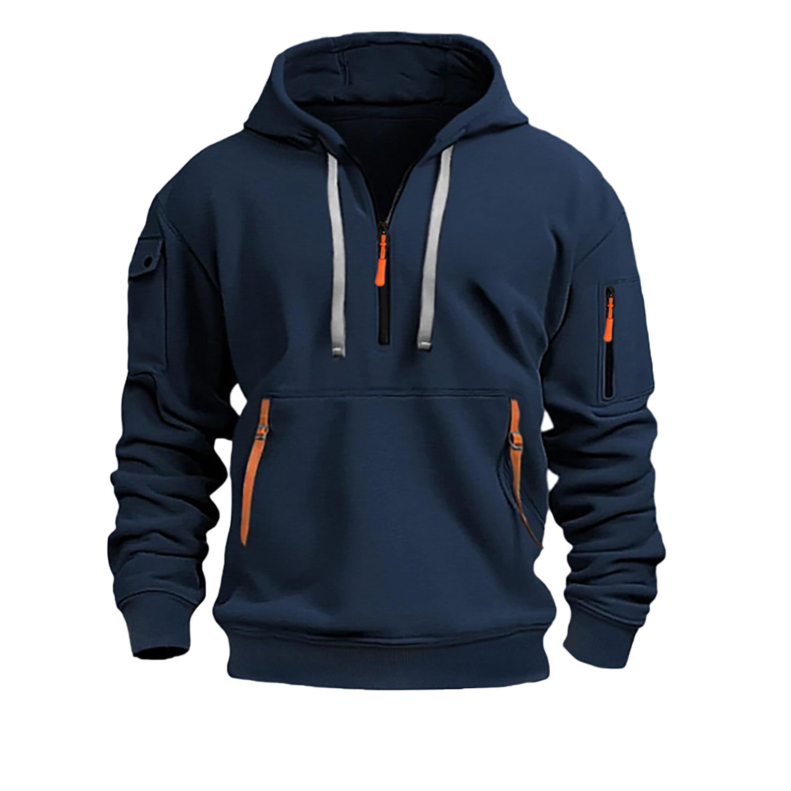 Kcodviy Chandail à Capuchon pour Homme de Printemps et d'Automne Chandail à Capuchon à Enfiler pour Homme Chandail à Capuchon à Manches Longues Chandails à Capuchon Surdimensionnés pour Homme Décontracté Design Extérieur Unique Chandail à Capuchon Léger Chandail à Capuchon Uni à Manches Longues Chandail à Capuchon en Molleton Technique