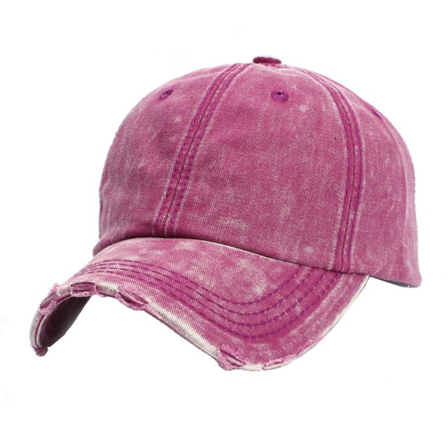 Unisex Casual Denim Hole Splice Hat Adjustable Washed Baseball Cap