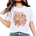 thumbnail image 5 of RKSTN Hauts d'Été pour Femmes Décontractés Coupe Ample Polyvalents T-Shirts Graphiques Mode à Imprimé Floral Respirants Manches Courtes Col Rond T-shirt Blouses, Cadeaux de la Fête des Mères, 5 of 5
