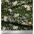 thumbnail image 3 of Soimoi polyester Crepe Fabric Leaves,Moth & Magnolia Floral Print Fabric by Yard 42 Inch Wide, 3 of 3