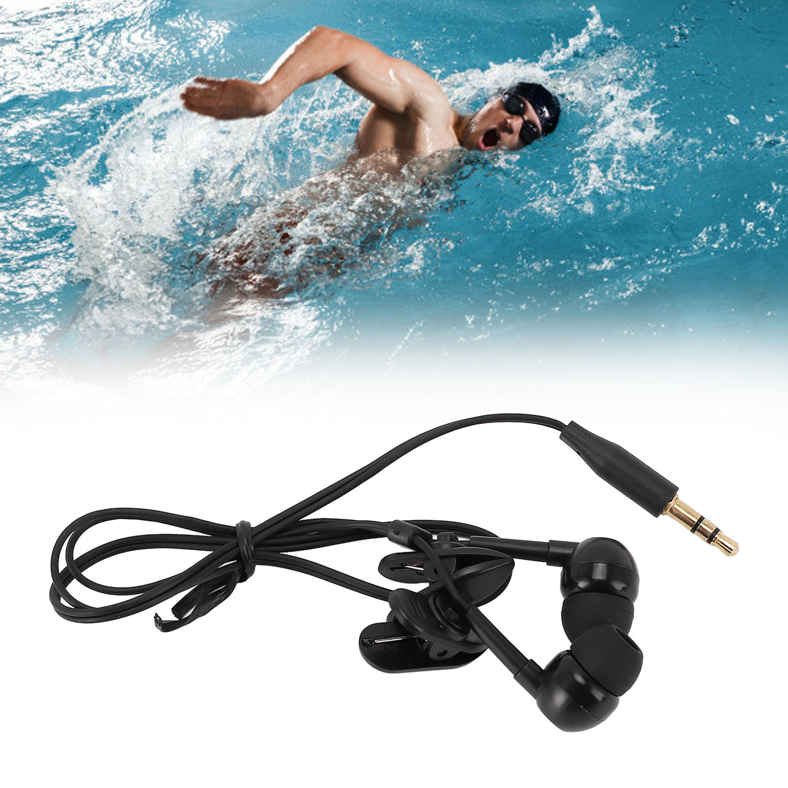Wired Earphone, Widely Compatible 3.5mm Plug Wired Earbuds  for Swimming