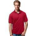 thumbnail image 1 of Hanes Cotton-Blend Men`s Jersey Polo, XL, Deep Red, 1 of 7