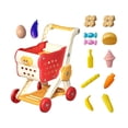 thumbnail image 4 of Xuanheng Panier d'Achats pour Enfants Interactif Apprentissage des Habiletés de Magasinage avec 15 Pcs Aliments de Jeu Rouge, 4 of 8