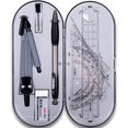 thumbnail image 1 of MesaSe 8 pcs Math Tool Set Geometry School Compass Ruler Triangle Protractor Eraser, 1 of 7