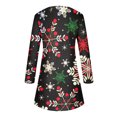 thumbnail image 4 of XZNGL Robe à Manches Longues Femme Mode Femme Décontractée à Manches Longues Col Rond Robe Imprimée de Noël Longueur Genou Robe à Manches Longues pour Femmes Robe à Manches Longues pour Femmes Aguichant, 4 of 5
