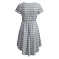 thumbnail image 4 of Leutsin Jupe Longue à Rayures à Manches Courtes pour Femme Allaitement Grossesse Allaitement Longue Robe, 4 of 8