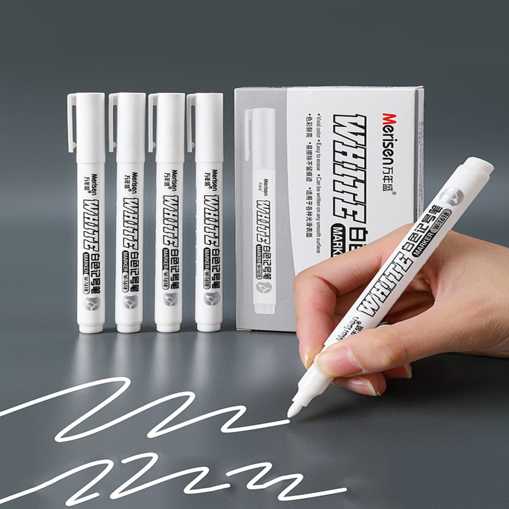 LNGOOR 3pcs White Marker Pen Alcohol Paint Oily Waterproof Tire Painting Graffiti Pens Permanent Gel Pen For Fabric Wood Leather Marker