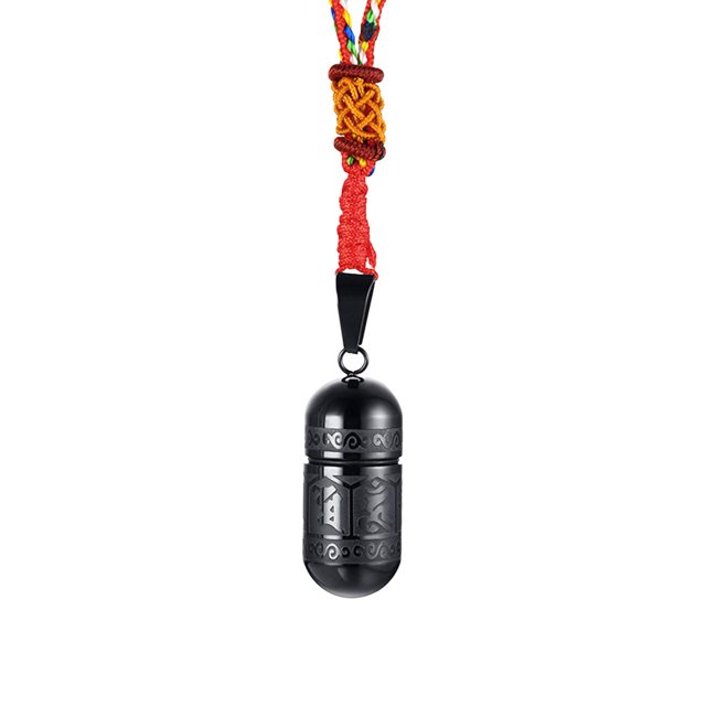 Collier Vide de Forme pour Hommes Bouddhisme Bijoux Religieux Ouvrant Noir