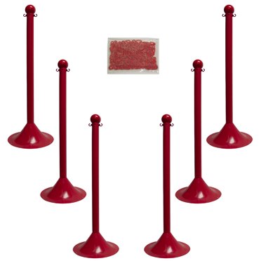 Red Stanchion Kit 2 IN Dia Pole 6 Pk