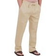 thumbnail image 1 of Innerwin Pants Elastic Waist Men Trousers Beach Drawstring Lightweight Long Pant Khaki 2XL, 1 of 3