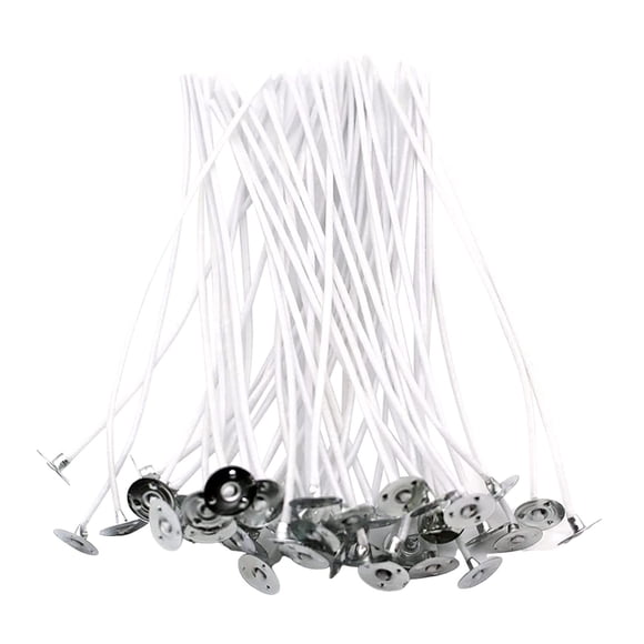 Ensemble Fonctionnel de Mèches de Bougie pour Bougies Piliers avec Supports Métalliques et Dispositifs de Centrage – Mèches Cirées de Diverses Longueurs pour Fabrication de Bougies DIY (100 )# end start#s# Mèches de Bougie 100 Mèches Cirées avec