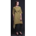 thumbnail image 4 of Bimba Kurti Asymétrique Brun à Imprimé Champignon et Cachemire pour Femmes, Robe d'Été Indienne Tunique Très Grande, 4 of 6