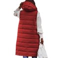 thumbnail image 3 of Bellella Manteau Femme Sans Manches Veste Gilet Simple à Capuche Col à Capuche Extérieur Rouge 5TG, 3 of 3