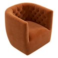 thumbnail image 1 of Allora Chaise Pivotante en Velours Style Mid-Century Modern Orange Brûlé, 1 of 6