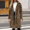 thumbnail image 4 of DPTALR Femmes Dames Manteau Long Chaud en Fausse Fourrure Veste Hiver Uni à Col en V Vêtement d'Extérieur, 4 of 9
