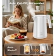 thumbnail image 4 of Electric Kettle 1.0L 1200W, 7 Temp Settings, 4H Keep-Warm, Fast-Boil Stainless Steel Electric Tea Kettle, 120V Water Boiler with Auto-Shut Off, Cool Touch PP Exterior for Home Office, White, 4 of 5