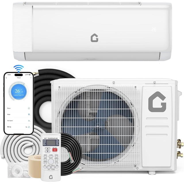 SEER 22 12000BTU 115V Mini Split Air Conditioner | Energy-Efficient Inverter AC System with WiFi, Remote Control & Easy Installation Kit for Rooms Up to 750 Sq.Ft