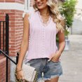 thumbnail image 2 of Birdeem Mode Femmes Été Col en V Dentelle Patchwork Sans Manches Haut Aguichant Blouse, 2 of 7