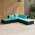 thumbnail image 1 of vidaXL 5 Piece Garden Lounge Set with Cushions Poly Rattan Black, 1 of 5