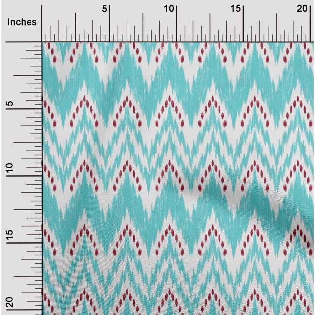 oneOone Cotton Flex Fabric Chevron Ikat Print Fabric By The Yard 40 Inch Wide