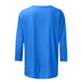 thumbnail image 3 of Birdeem T-Shirt Mode Femme Uni Mi-Longueur Manches 3/4 Blouse Col Rond Hauts Décontractés, 3 of 12