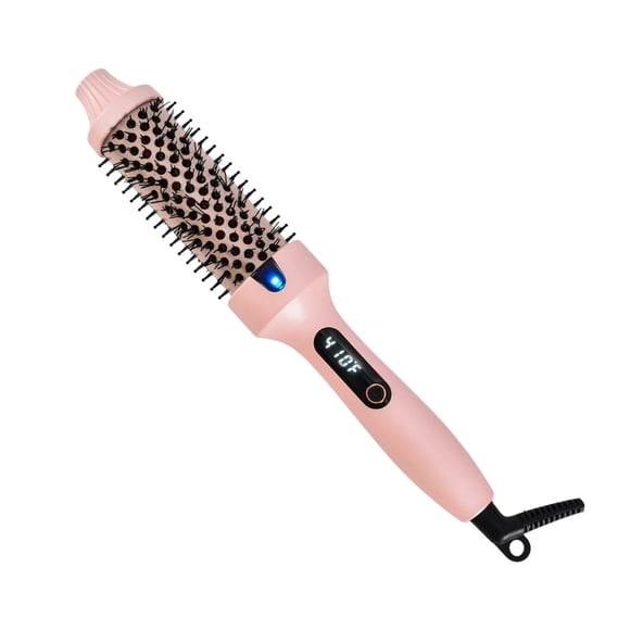 Wavytalk Brosse Ronde Thermique Ionique de 1,5 Po pour Coiffage pour Effet Brushing, Brosse à Friser en Céramique Tourmaline avec Double Voltage, 5 Réglages de Température, Contrôle des Frisottis, Rose Sakura