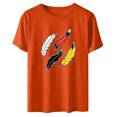thumbnail image 5 of Dadaria Hauts pour Femmes Chemise Orange T-Shirt à Manches Courtes T-Shirt Col Rond Tee d'Été Chandail Blouses S, 5 of 5