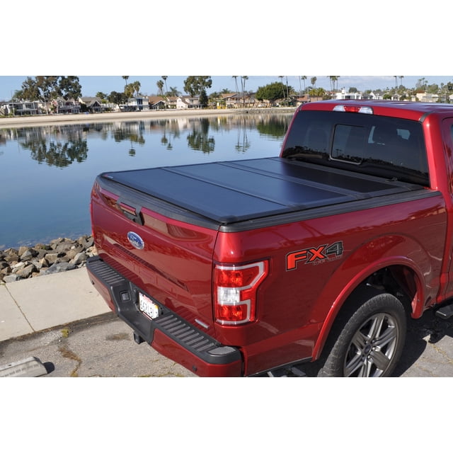 Convient pour Toyota Tundra Leer 631289 HF350M; Pliage Dur; 2 Plis/3 Panneaux; Texturé; Noir Mat; Panneaux Renforcés en Fibre de Verre