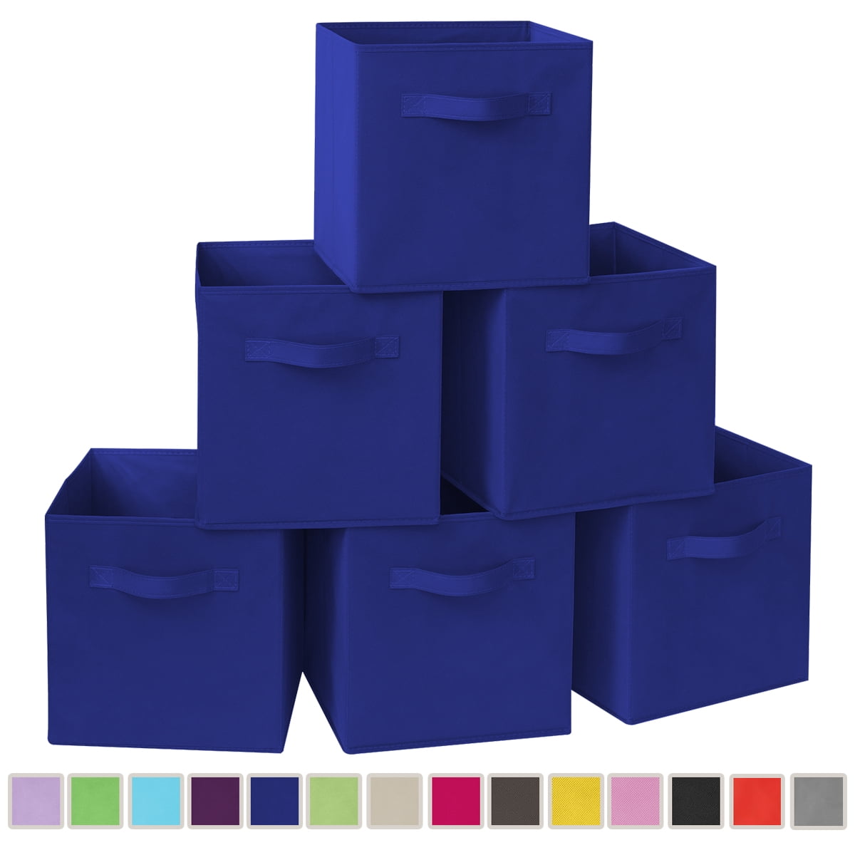 YOYTOO 6 Pack Collapsible Fabric Cube Storage Bins, 11" Collapsible Cube Organizer Baskets Bins
