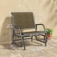 thumbnail image 3 of Outsunny Patio Glider, Metal Frame Outdoor Glider Chair, Light Mixed Brown, 3 of 10