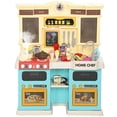 thumbnail image 1 of Qaba Kids Kitchen Playset with Real Lights and Sounds, Green, 1 of 10