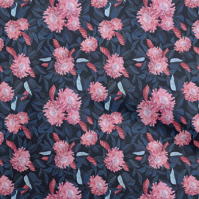 oneOone Rayon Blue Fabric Florals Craft Projects Decor Fabric Printed By The Yard 56 Inch Wide